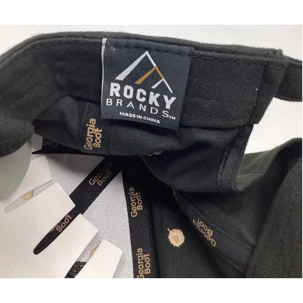 Georgia Boot Eagle Embroidered Black Baseball Cap Rocky Brands Adjustable Strap